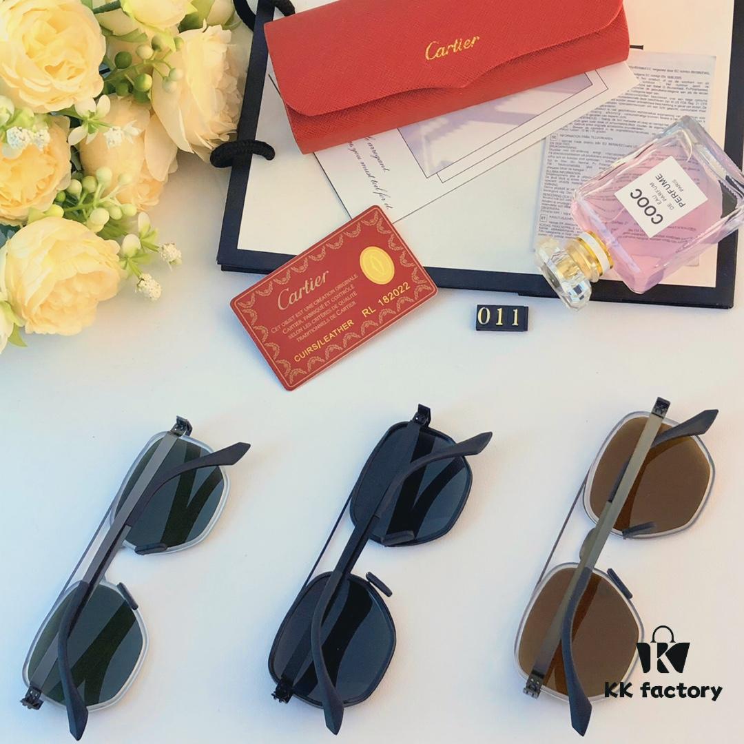 Cartier New Fashion Pilot Sunglasses with Metal Frame, Premium Double-Bridge Polarized Sunglasses 2024