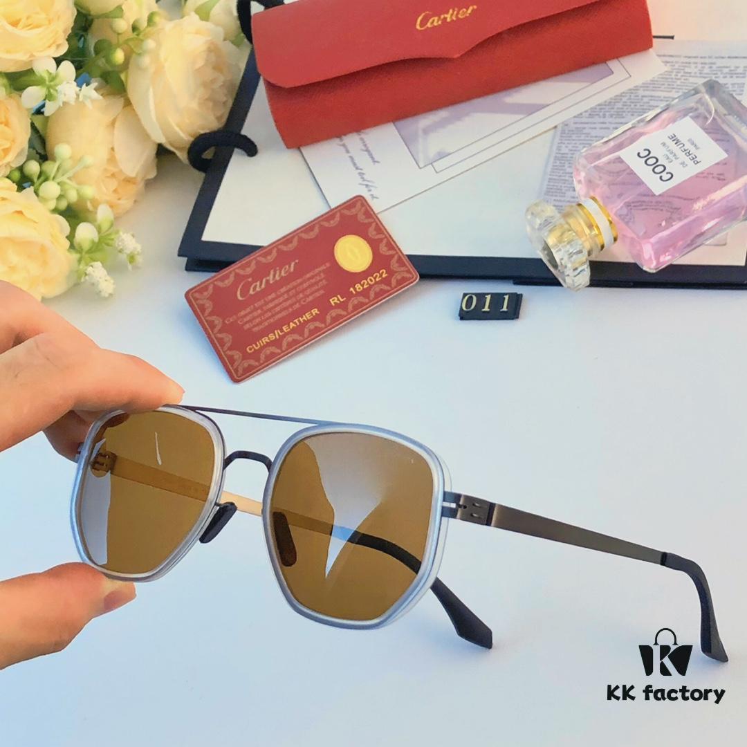 Cartier New Fashion Pilot Sunglasses with Metal Frame, Premium Double-Bridge Polarized Sunglasses 2024
