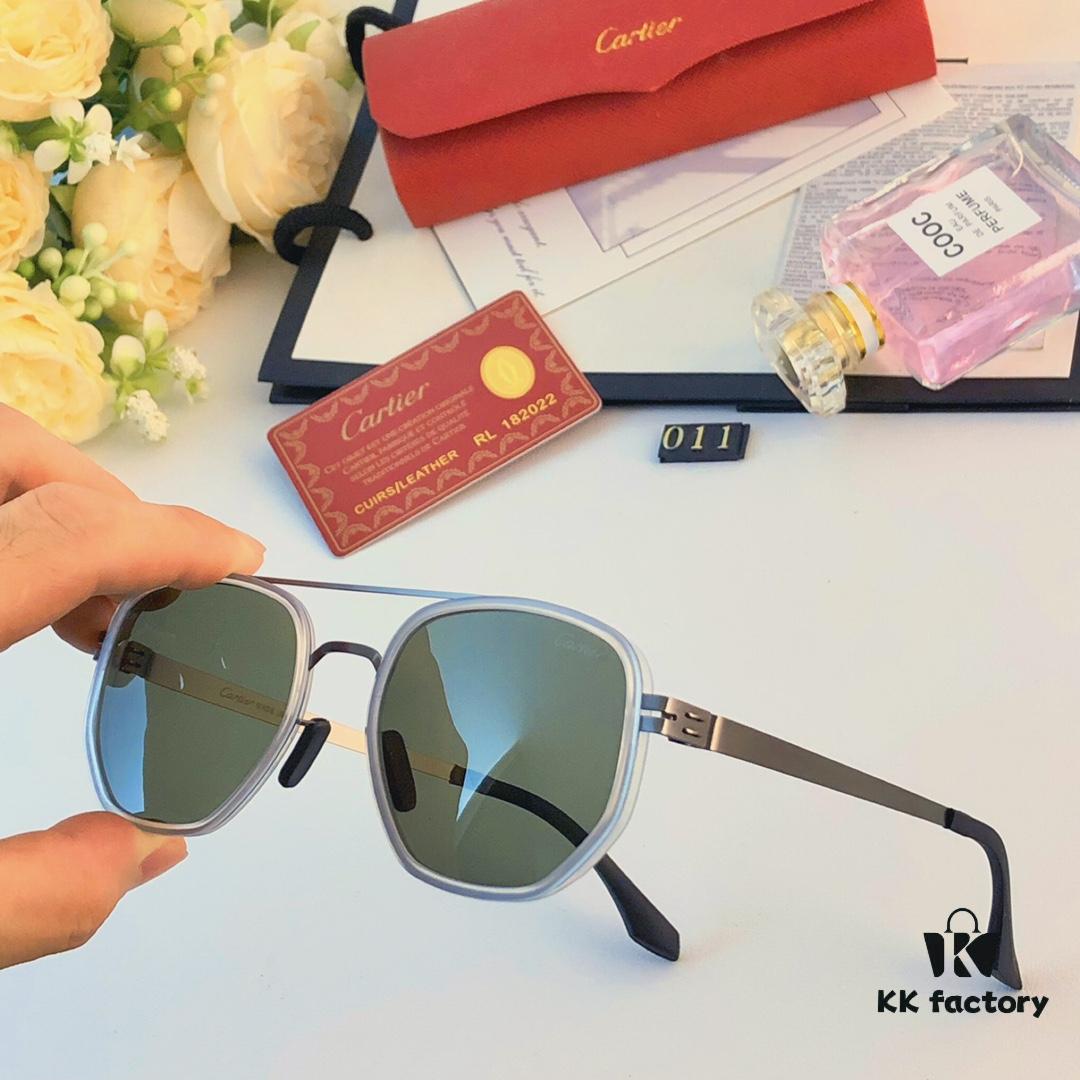 Cartier New Fashion Pilot Sunglasses with Metal Frame, Premium Double-Bridge Polarized Sunglasses 2024