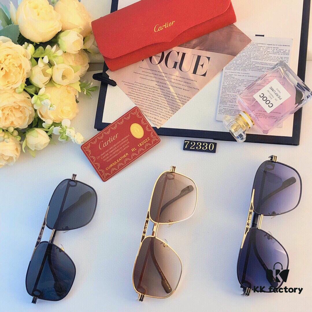 6931fc233a89a121ed54cab2 Cartier New Men's Metal Square-Framed Sunglasses, Fashionable and Casual Trendy Shades, Outdoor UV Protection Sun Glasses
