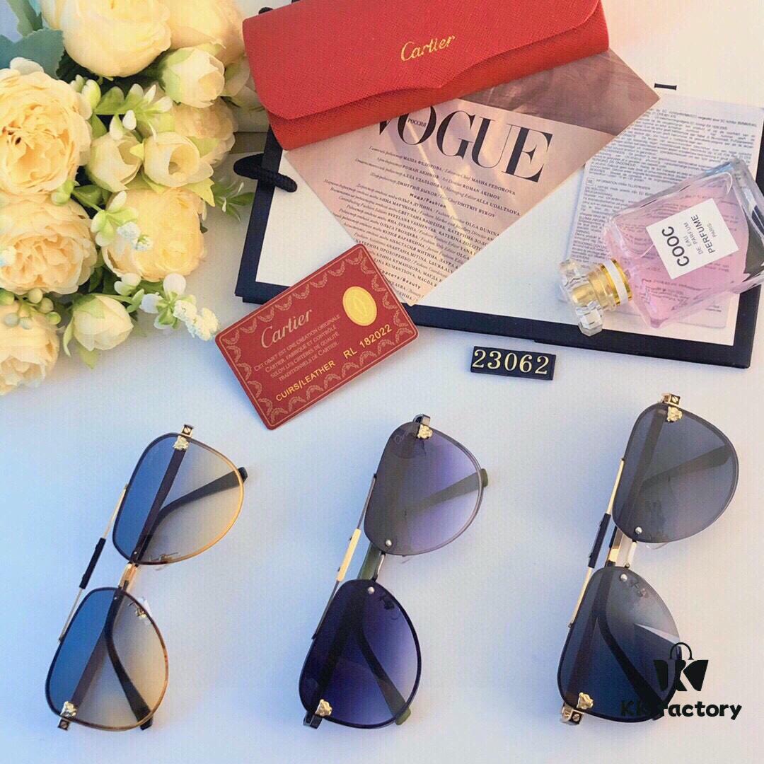 6931fc243a89a121ed54cabb Cartier Vintage Men's Metal Double-Bridge Sunglasses, Bold Business Style Driver UV400 Anti-Ultraviolet Sun Glasses