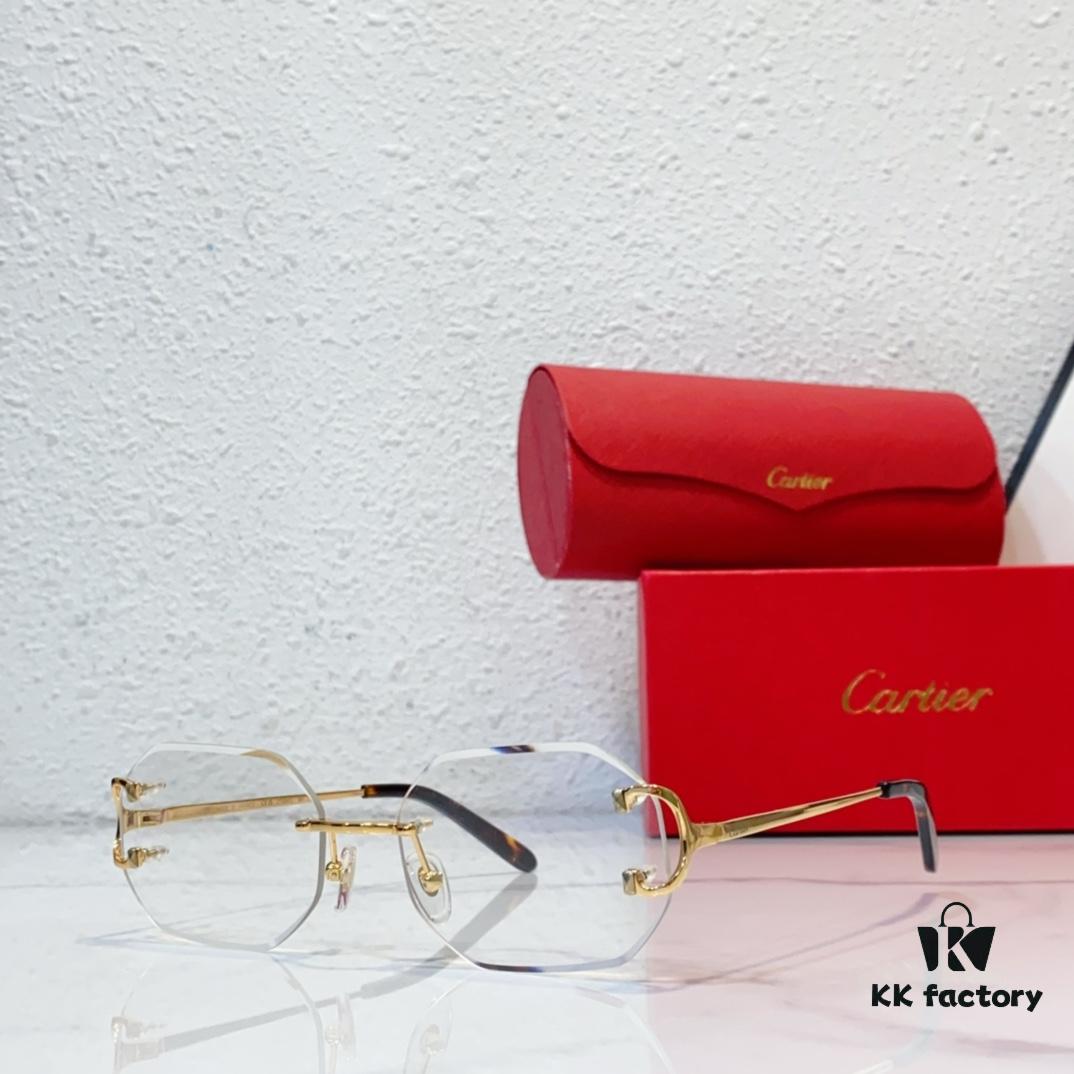 130 Cartier Official Website New Arrival Business Men's Frameless Eyeglasses, Ultra-lightweight Frames
