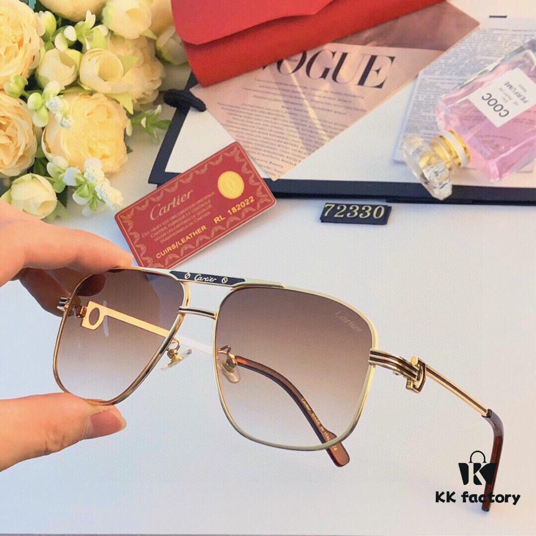 6931fc2e3a89a121ed54cb3f Cartier New Men's Metal Square-Framed Sunglasses, Fashionable and Casual Trendy Shades, Outdoor UV Protection Sun Glasses