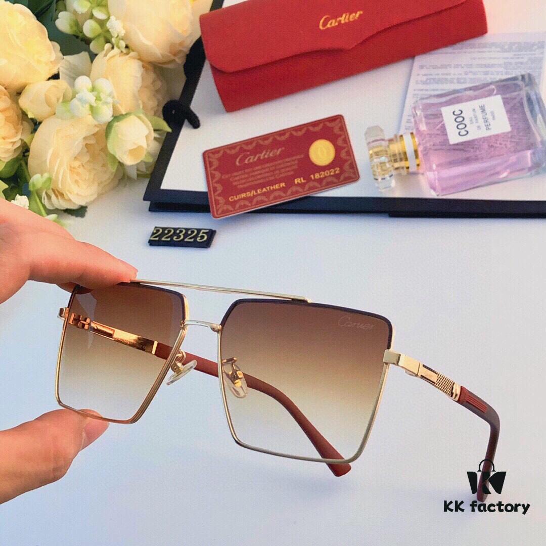 6931fc2f3a89a121ed54cb4a Cartier 2024 New Men's Metal Sunglasses, Fashionable Retro Double-Bridge Square Glasses, Stylish Shades for Leisure and Travel