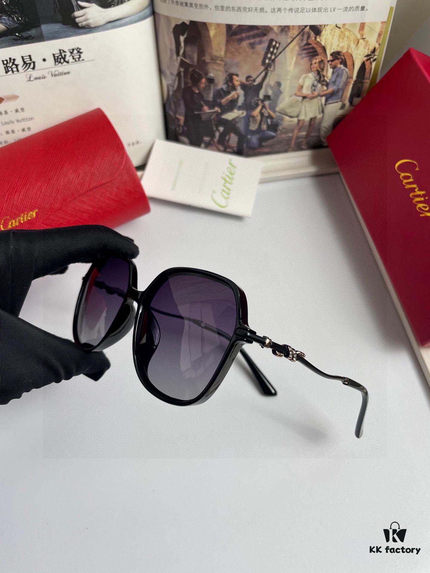 6931fc403a89a121ed54cc35 New Cartier Women's Oversized Sunglasses with PC Frame and Temples; Imported Polaroid HD Polarized Lenses