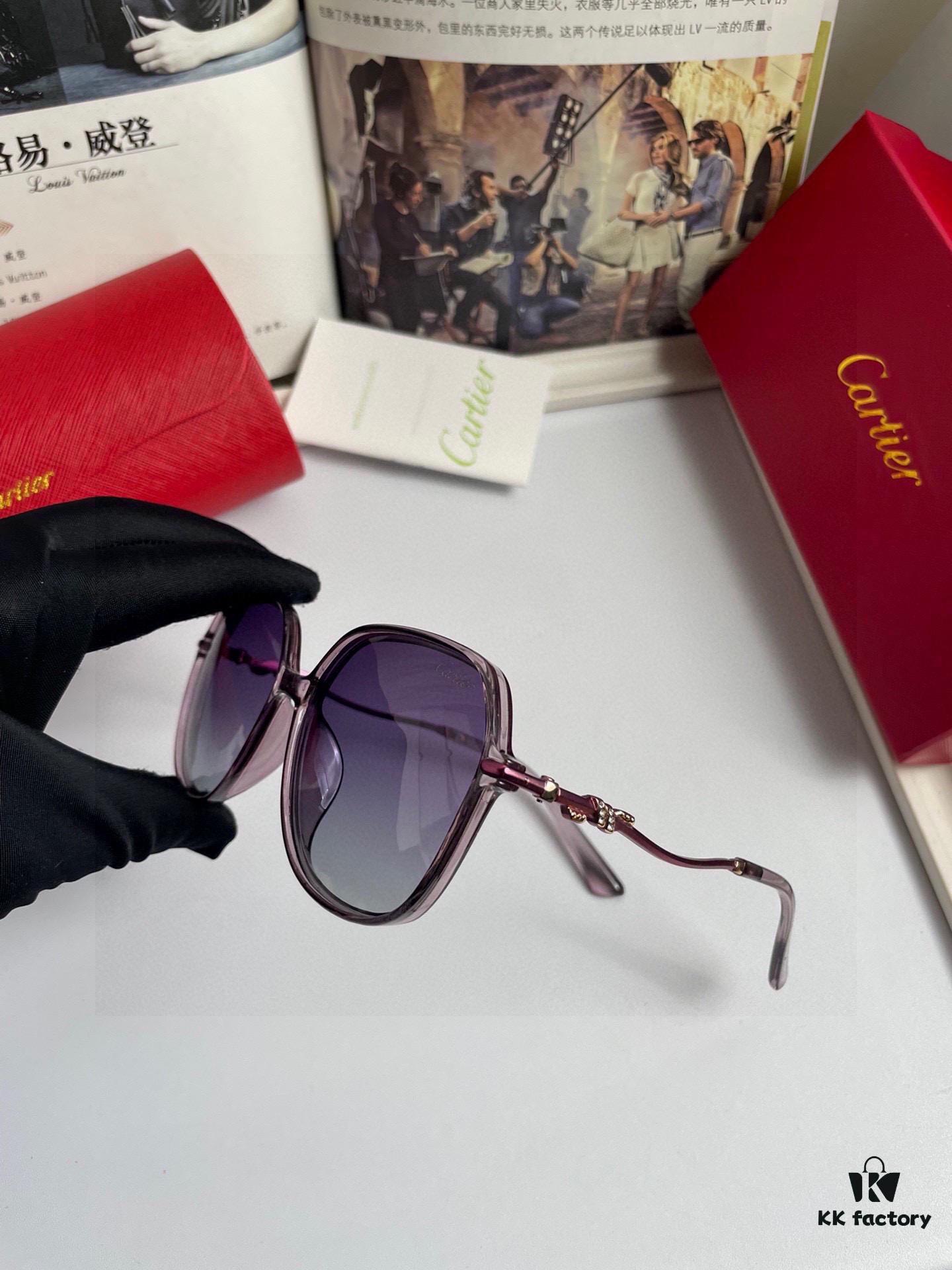 6931fc403a89a121ed54cc37 New Cartier Women's Oversized Sunglasses with PC Frame and Temples; Imported Polaroid HD Polarized Lenses