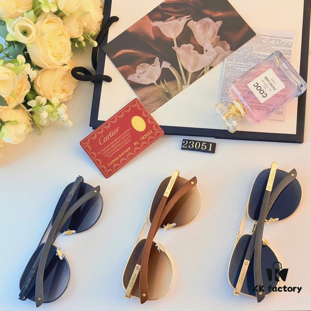 6931fc443a89a121ed54cc6f Cartier Vintage HD Men's Sunglasses Pilot Cat-Eye Sunglasses Wooden Temples UV400 Anti-Ultraviolet Sun Glasses for Men