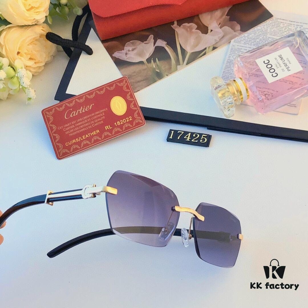 Cartier 2024 New Arrival Frameless Sunglasses, European and American Fashion Simple Style