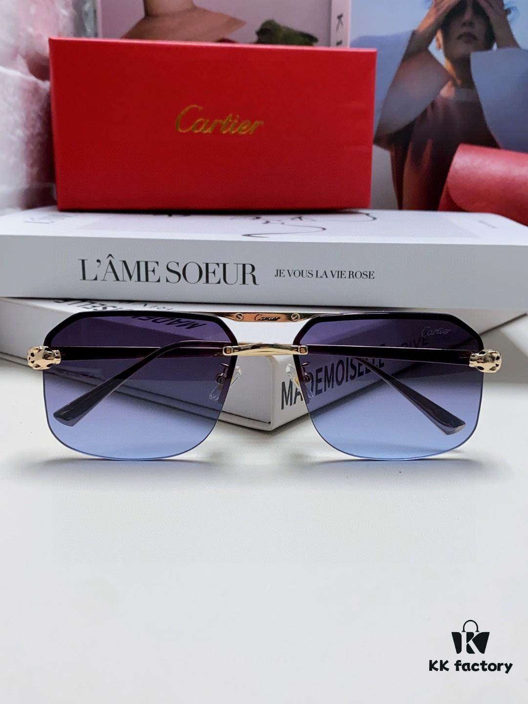 6931fc4b3a89a121ed54ccca Cartier Unisex Square Sunglasses, New Lightweight Metal Sunglasses for Men and Women, Fashionable and Luxurious Driving Eyewear