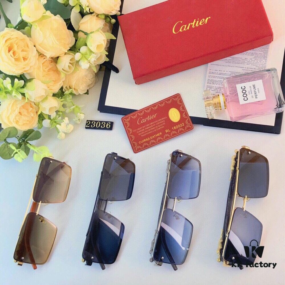 6931fc4f3a89a121ed54ccfb Cartier Metal Frame Double-Bridge Sunglasses for Driving UV Protection Retro Square Frame Sunglasses Exuding a Refined and Elegant Look