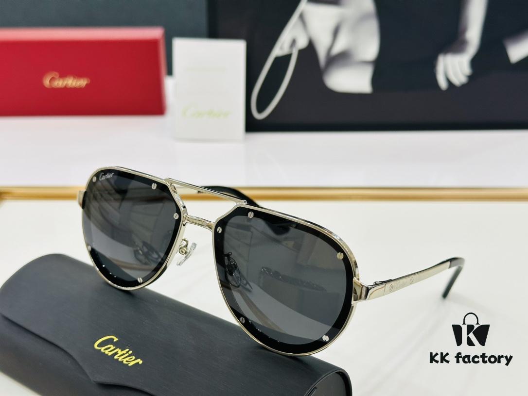 6931fc533a89a121ed54cd34 Cartier CA Collection MODEL: CT0195S Size: 60□17-140 Classic C Sunglasses for Driving