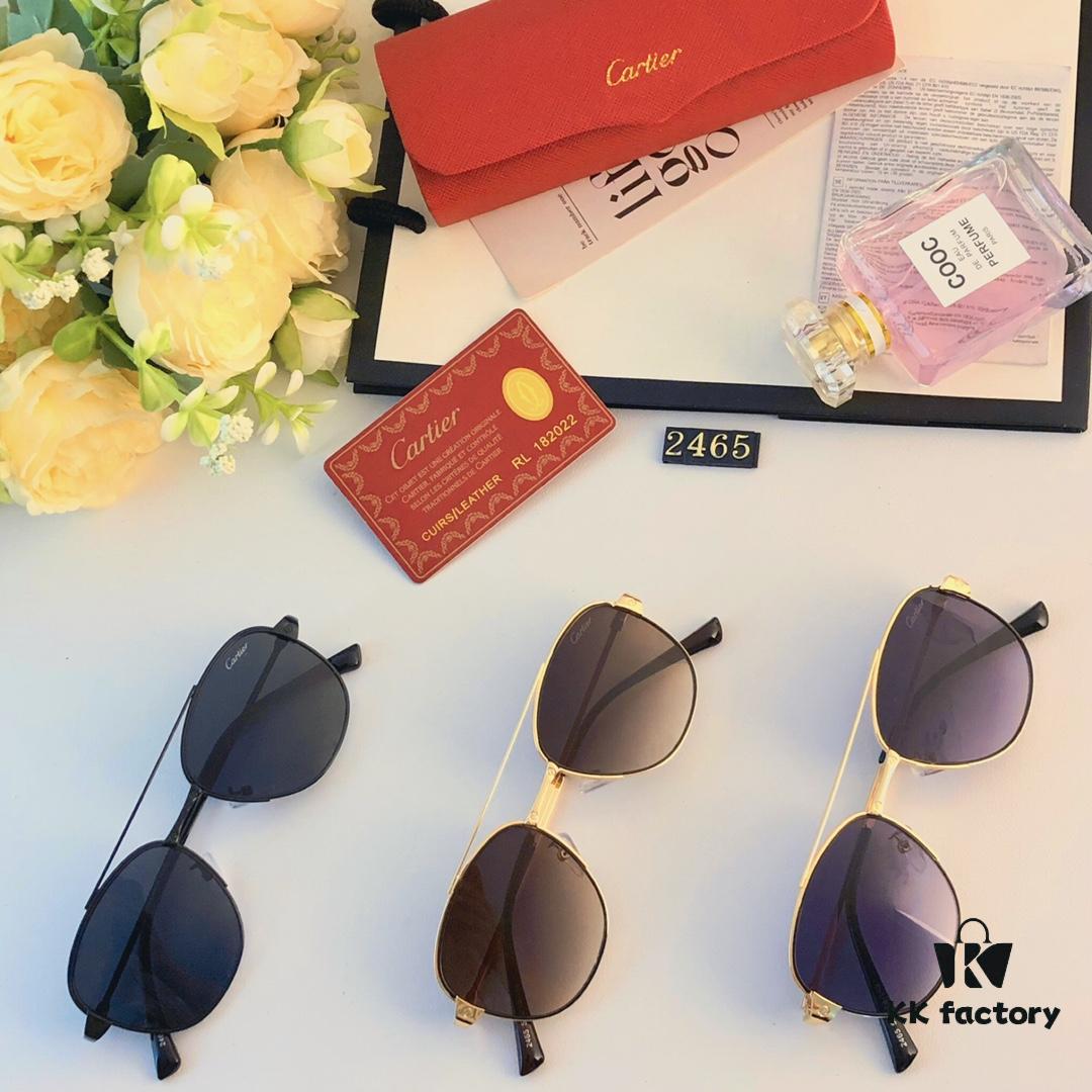 Cartier 2024 New Arrival Sunglasses, Casual Driver's Shades, Trendy Fashion Round Sunglasses for Travel, High-Definition Lens