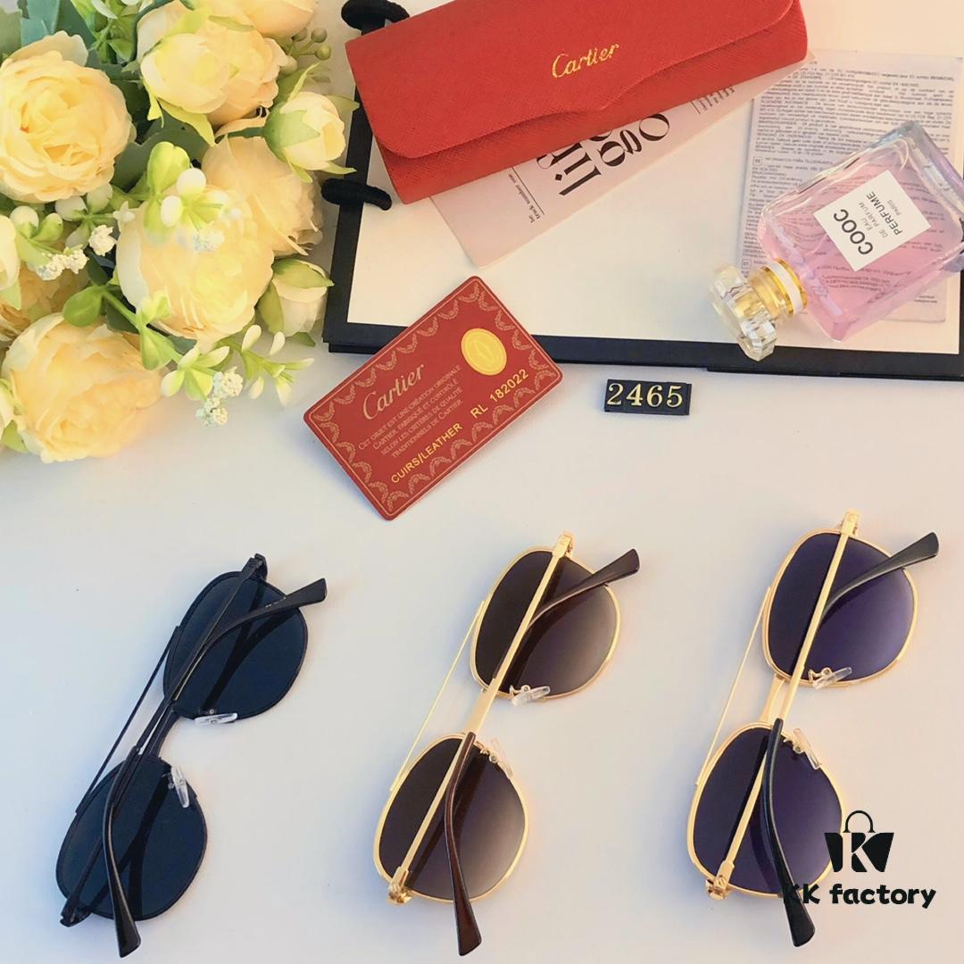 Cartier 2024 New Arrival Sunglasses, Casual Driver's Shades, Trendy Fashion Round Sunglasses for Travel, High-Definition Lens