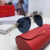 Cartier Unisex Round-Framed Sunglasses, New Lightweight Metal Sunglasses for Driving, Fashionable and Luxurious Design