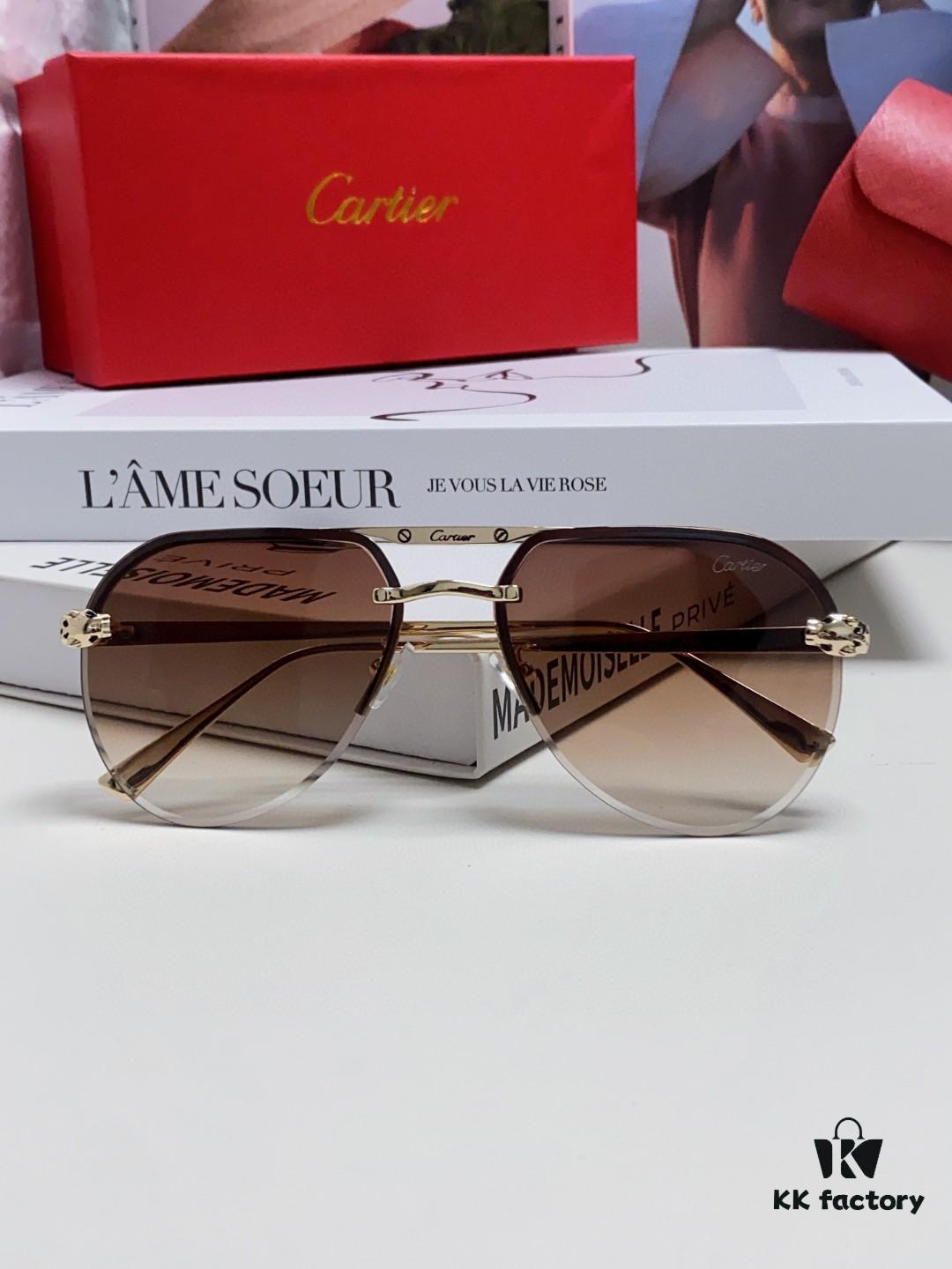 6931fc5c3a89a121ed54cdac Cartier Unisex Round-Framed Sunglasses, New Lightweight Metal Sun Glasses for Men and Women, Fashionable and Elegant Driving Sunglasses