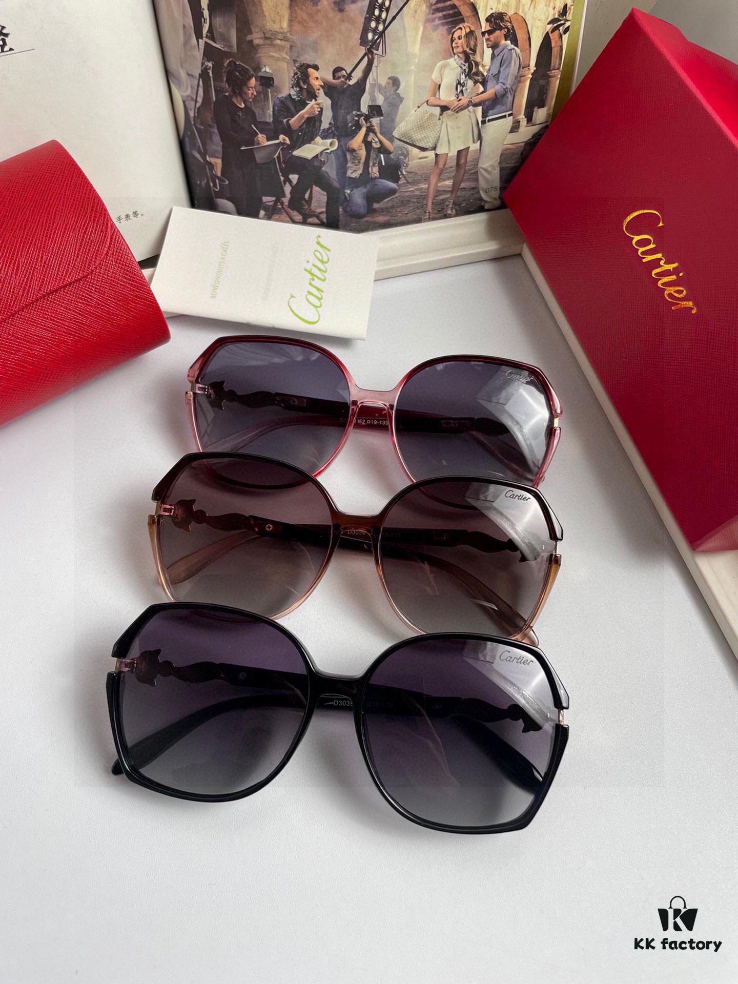 6931fc5f3a89a121ed54cdde New Cartier Women's Sunglasses with PC Frame and Fox Head Temples, Polarized Lens