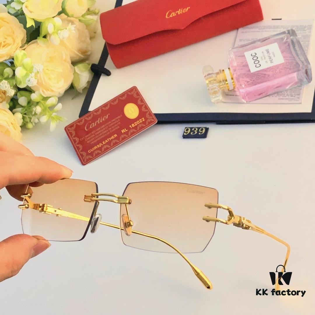 6931fc643a89a121ed54ce20 Cartier 2024 Summer Frameless Cut-out Square Sunglasses, Fashion Street Snap UV Protection Trendy Unisex Non-Prescription Glasses