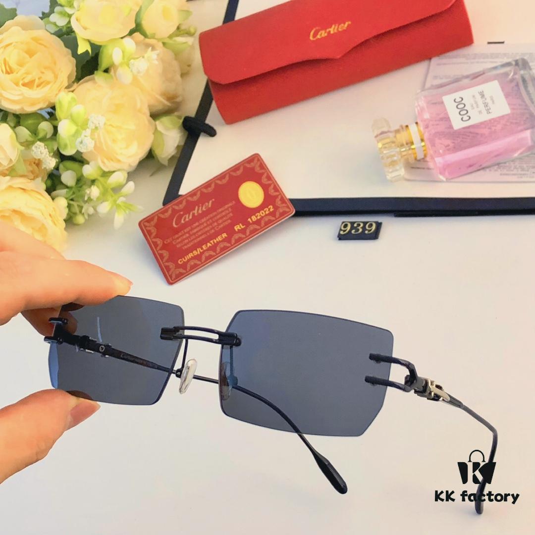 6931fc643a89a121ed54ce22 Cartier 2024 Summer Frameless Cut-out Square Sunglasses, Fashion Street Snap UV Protection Trendy Unisex Non-Prescription Glasses