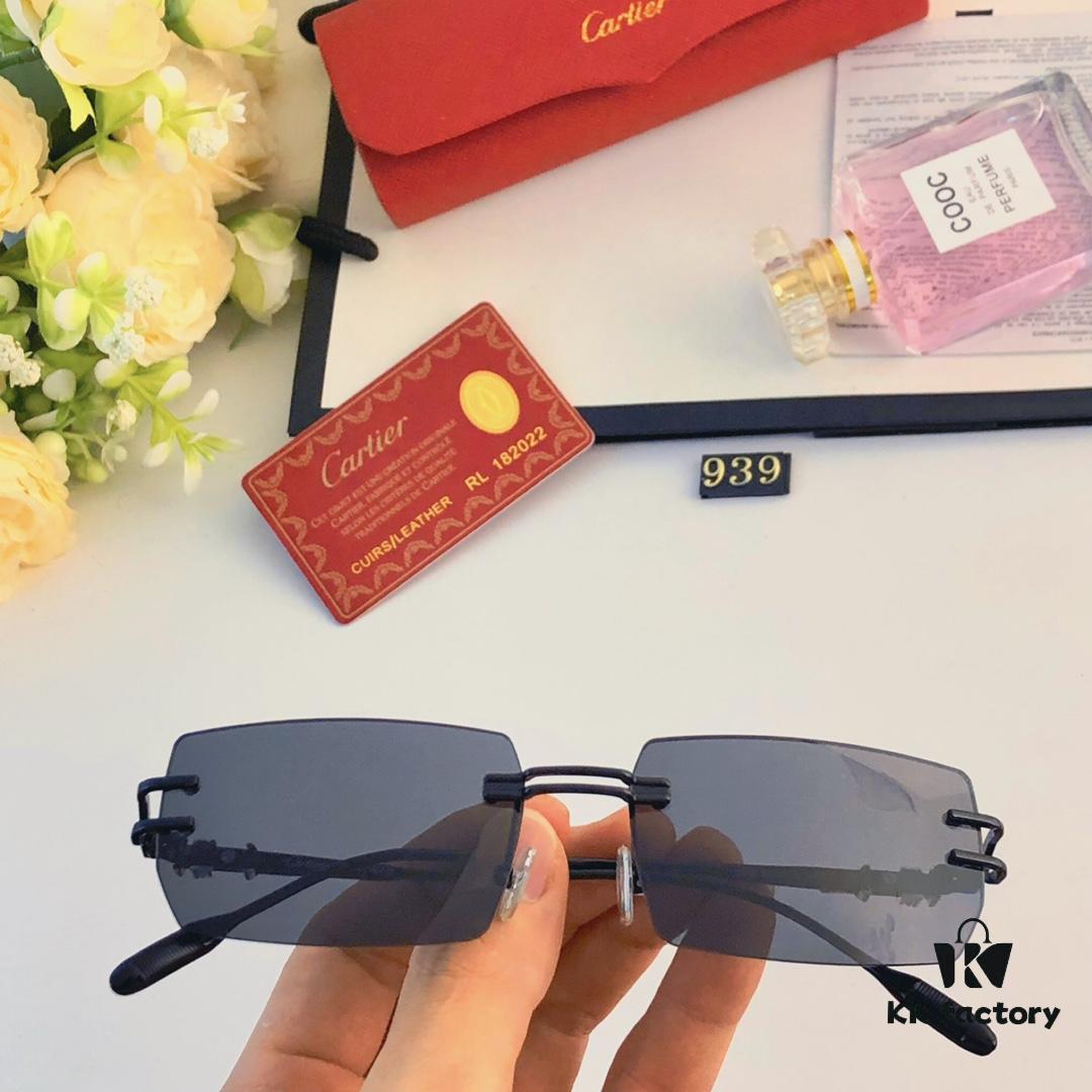 6931fc643a89a121ed54ce23 Cartier 2024 Summer Frameless Cut-out Square Sunglasses, Fashion Street Snap UV Protection Trendy Unisex Non-Prescription Glasses