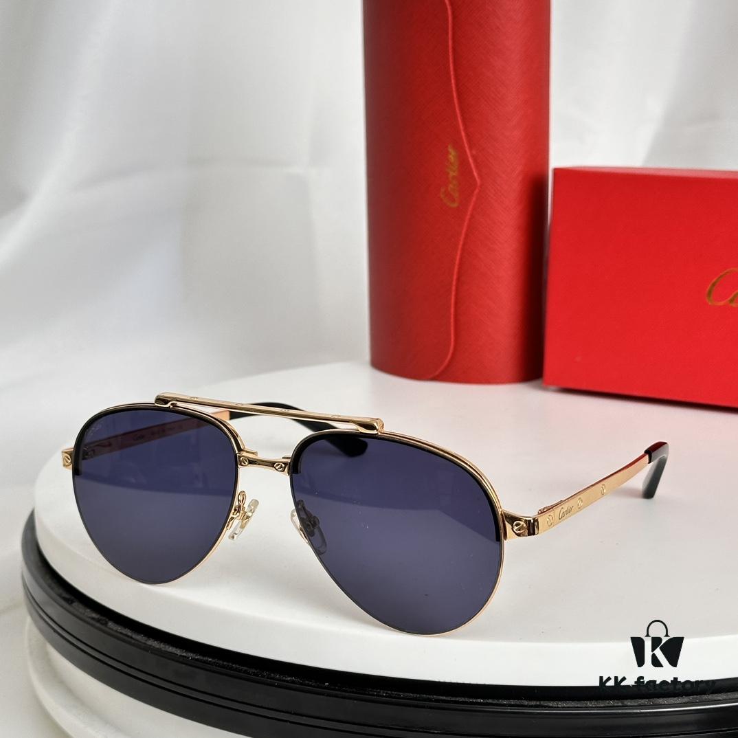 6931fc663a89a121ed54ce3b Cartier Original Website Version 1:1 Replica, MODEL: CT0354/S, Brand's Iconic Precious Sunglasses with Full Metal Frame, Unique Style and Semi-Rimmed Electroplating Craftsmanship Exuding Charm and Elegance