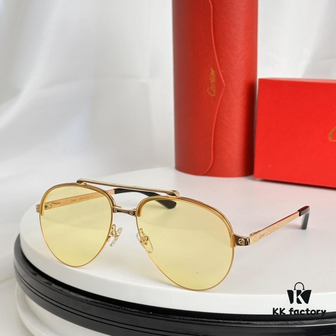 6931fc663a89a121ed54ce3d Cartier Original Website Version 1:1 Replica, MODEL: CT0354/S, Brand's Iconic Precious Sunglasses with Full Metal Frame, Unique Style and Semi-Rimmed Electroplating Craftsmanship Exuding Charm and Elegance