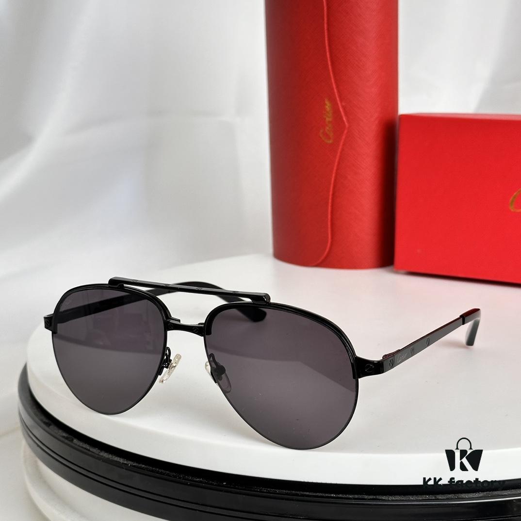 6931fc663a89a121ed54ce40 Cartier Original Website Version 1:1 Replica, MODEL: CT0354/S, Brand's Iconic Precious Sunglasses with Full Metal Frame, Unique Style and Semi-Rimmed Electroplating Craftsmanship Exuding Charm and Elegance