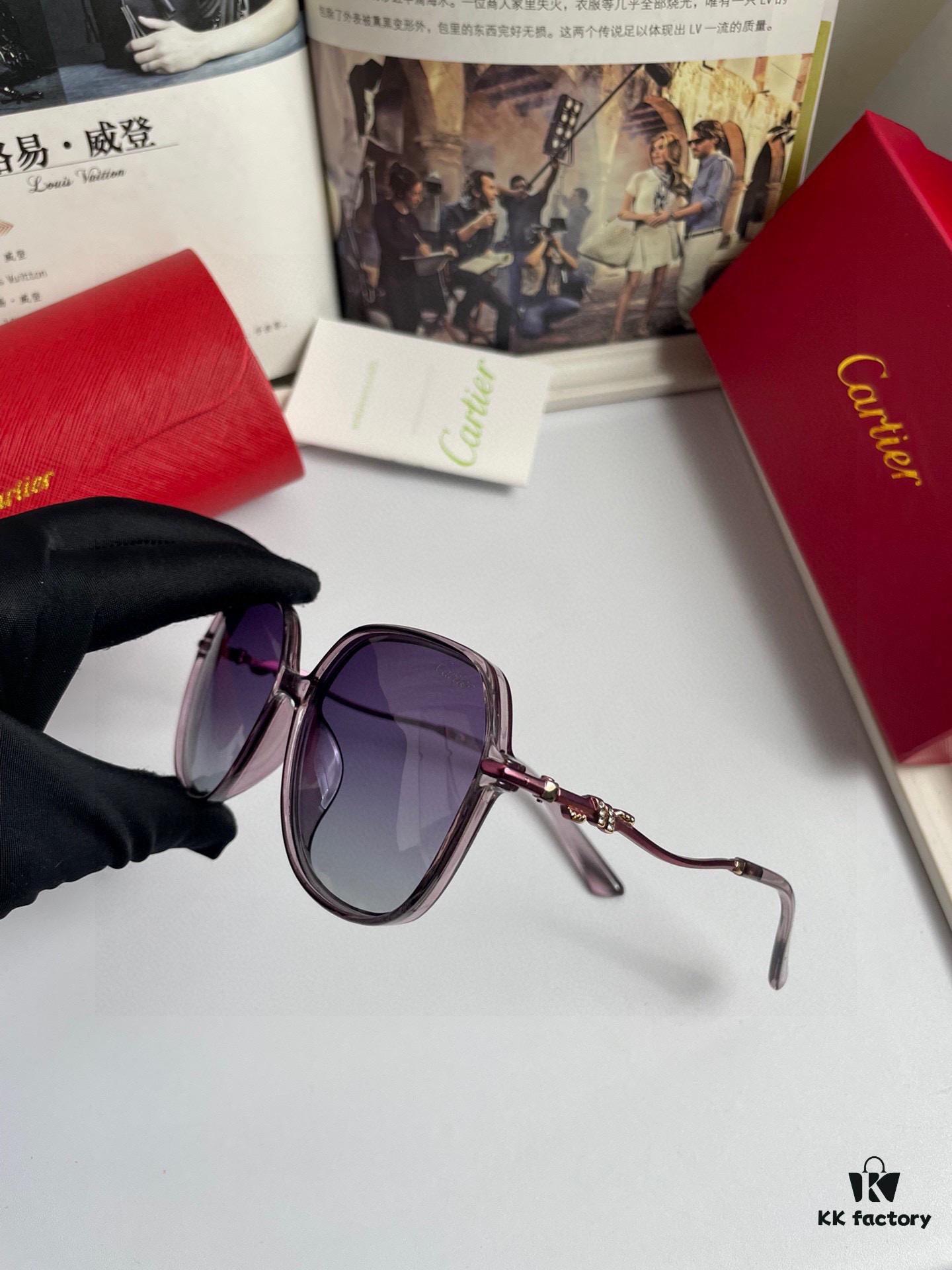 New Women's Cartier Sunglasses with PC Frame and Temples; Imported Bolle HD Polarized Lenses