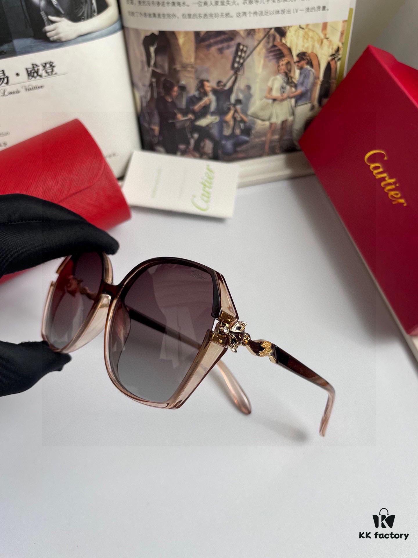 6931fc703a89a121ed54cebd New Cartier Women's Sunglasses with Fox Head Temples, PC Frame and Imported Polarized Lenses