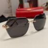 Cartier 2024 New Unframed Sunglasses for Women, Classic Leopard Print Temples, Diamond-Cut Edges, Gradient Lenses, Oversized Luxury Sunglasses