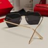 Cartier 2024 New Unframed Sunglasses for Women, Classic Leopard Print Temples, Diamond-Cut Edges, Gradient Lenses, Oversized Luxury Sunglasses