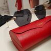 Cartier 2024 New Unframed Sunglasses for Women, Classic Leopard Print Temples, Diamond-Cut Edges, Gradient Lenses, Oversized Luxury Sunglasses