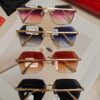 Cartier 2024 New Unframed Sunglasses for Women, Classic Leopard Print Temples, Diamond-Cut Edges, Gradient Lenses, Oversized Luxury Sunglasses