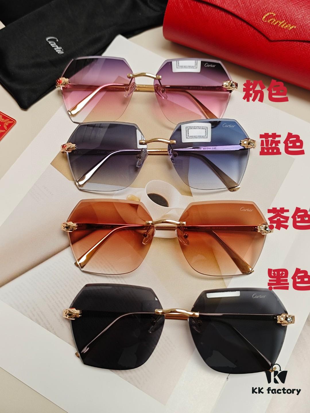 6931fc743a89a121ed54cefe Cartier 2024 New Collection Frameless Sunglasses for Women, Classic Leopard Print Temples, Diamond-Cut Edges, Gradient Lenses, Oversized Luxury Design