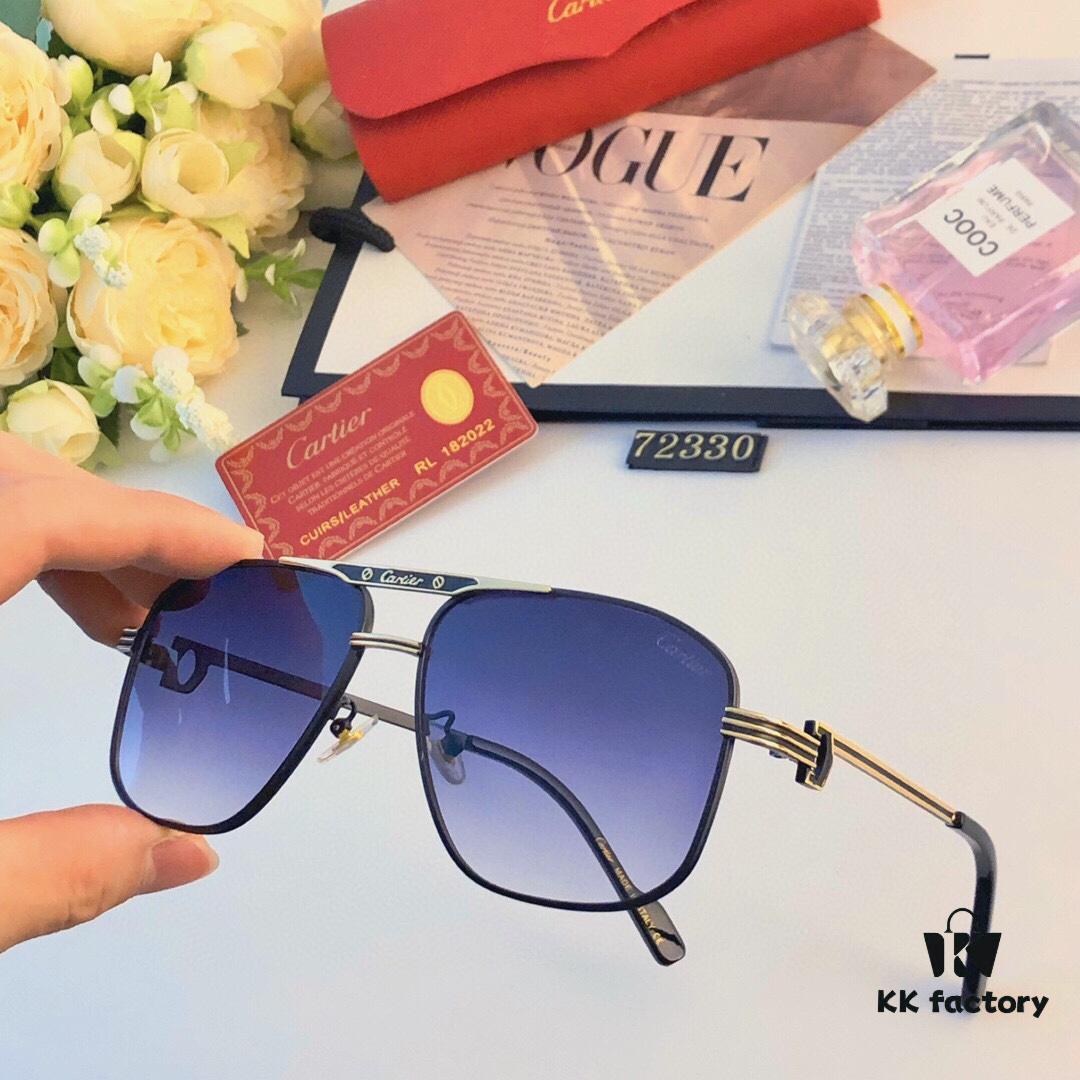 6931fc763a89a121ed54cf13 Cartier Hong Kong Retro Cross-border Stylish Polygonal Sunglasses for Men and Women, Fashionable UV-Proof Double Bridge Shades