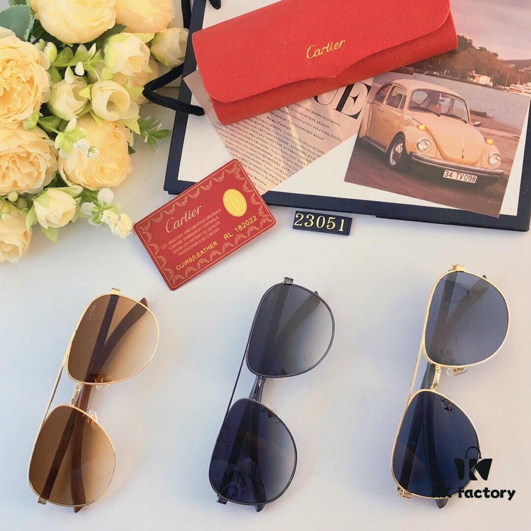 6931fc823a89a121ed54cf8b Cartier Classic Stylish Sunglasses, Fashionable Metal Double-Bridge Aviator Round Frame Sun Glasses, Trendy Ins Accessories