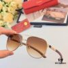 6931fc823a89a121ed54cf8f Cartier Classic Stylish Sunglasses, Fashionable Metal Double-Bridge Aviator Round Frame Sun Glasses, Trendy Ins Accessories