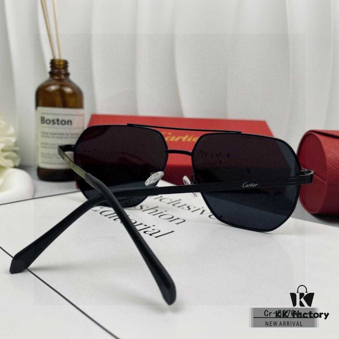 6931fc893a89a121ed54cfec Cartier France - Men's Lightweight Metal Frame Sunglasses with Polarized Lenses, Model 53704