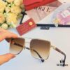 Cartier European and American Style Square Frame Double Bridge Sunglasses Unisex Fashionable Metal Sun Glasses Trendy Cross-border Hit Eyewear