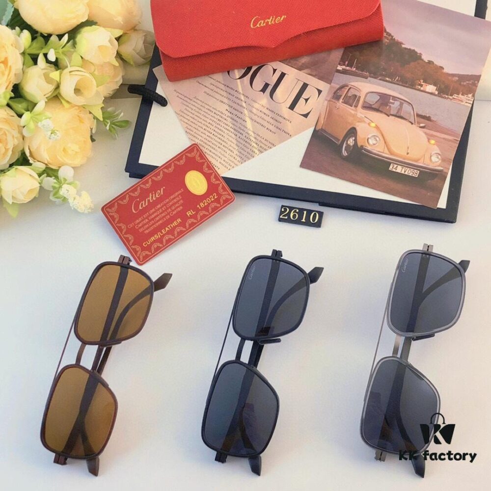6931fc8c3a89a121ed54d01b Cartier New Retro Business Men's Sunglasses, High-End Fashion Metal Sun Glasses for Men and Women, Minimalist Vintage Style, Oversized Frames for Large Faces