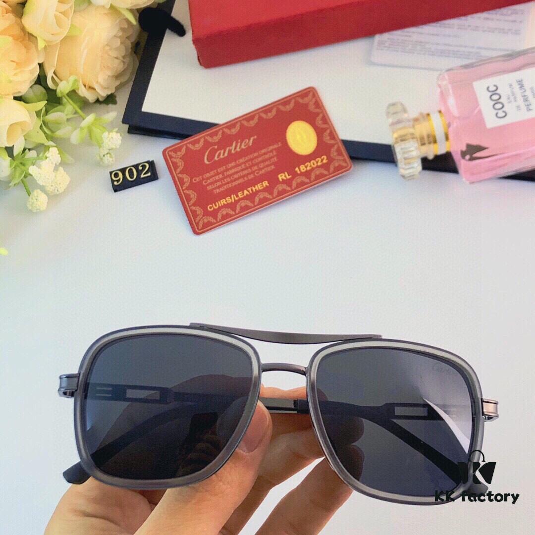 Cartier New Classic Steampunk Style Sunglasses for Men, Retro Sun Metal Double Bridge Driving Glasses