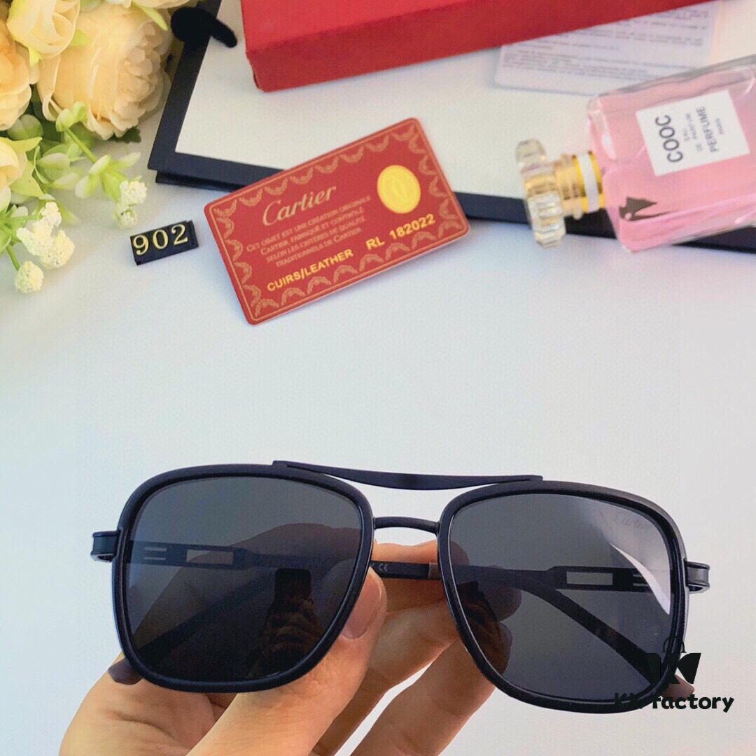 Cartier New Classic Steampunk Style Sunglasses for Men, Retro Sun Metal Double Bridge Driving Glasses