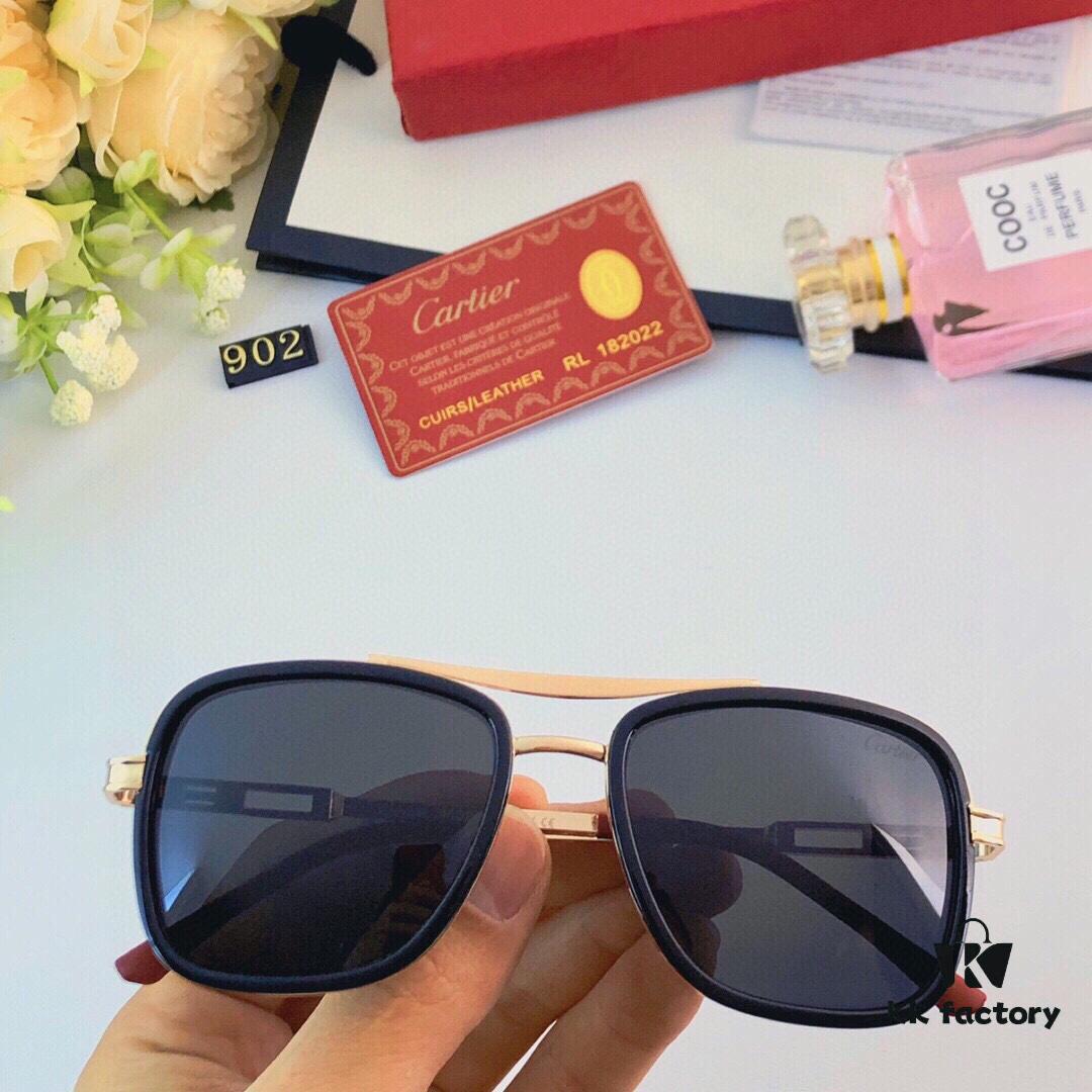 Cartier New Classic Steampunk Style Sunglasses for Men, Retro Sun Metal Double Bridge Driving Glasses