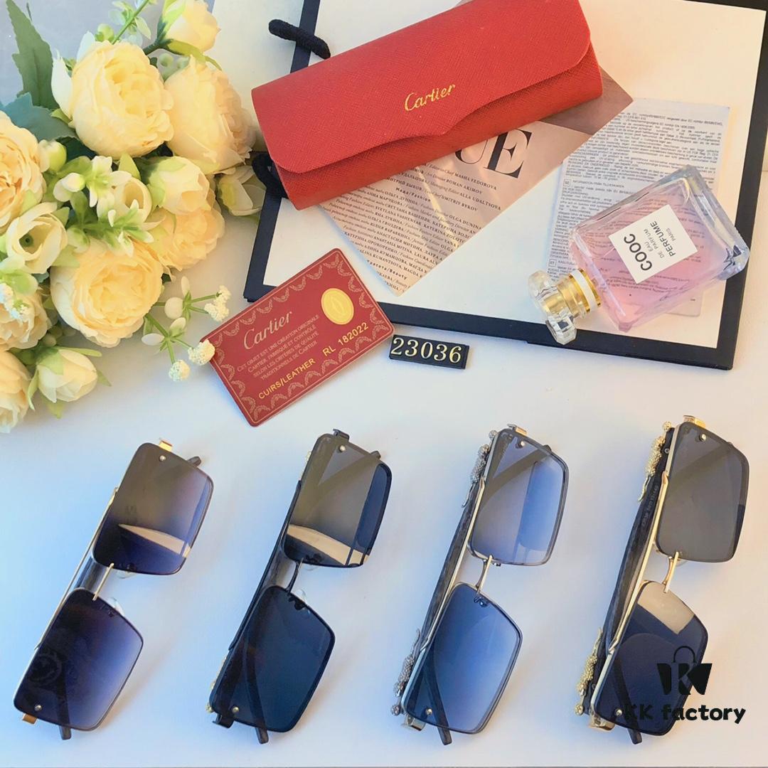 6931fc8e3a89a121ed54d036 Cartier New Fashion Metal Double-Bridge Sunglasses for Men, Square UV-Protective Driving Sunglasses for Outdoor Use