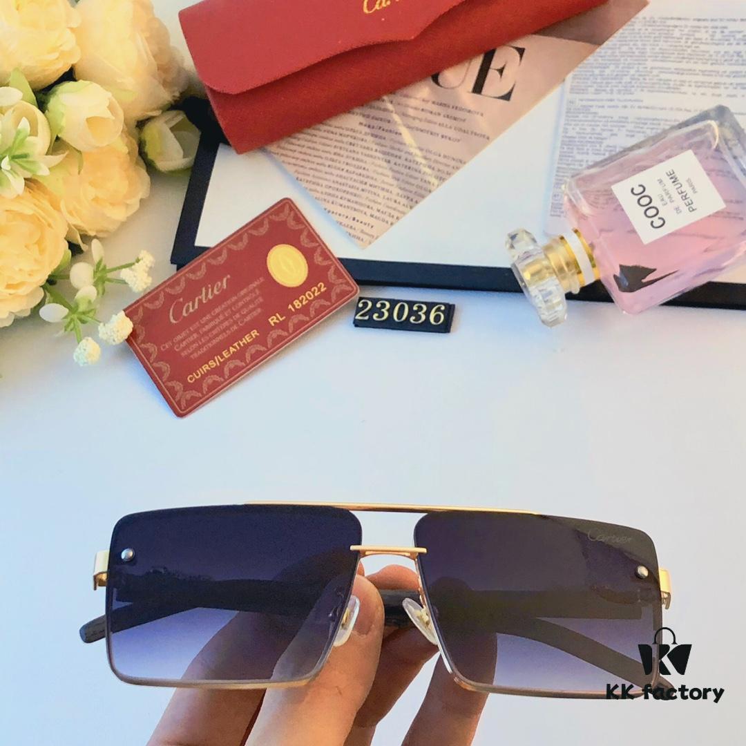 6931fc8f3a89a121ed54d03b Cartier New Fashion Metal Double-Bridge Sunglasses for Men, Square UV-Protective Driving Sunglasses for Outdoor Use