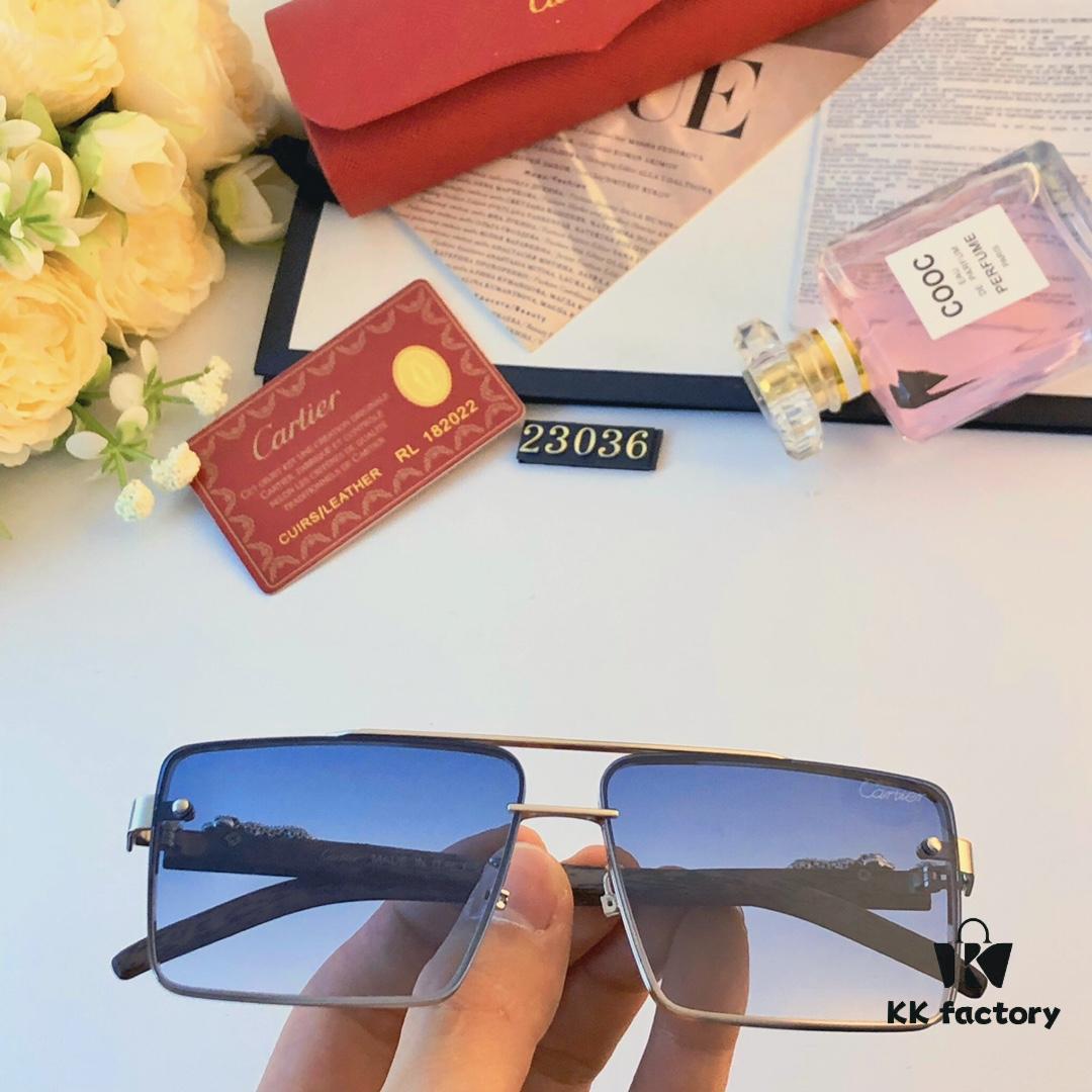 6931fc8f3a89a121ed54d03d Cartier New Fashion Metal Double-Bridge Sunglasses for Men, Square UV-Protective Driving Sunglasses for Outdoor Use