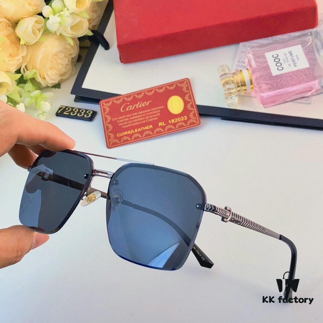 6931fc903a89a121ed54d04a Cartier New Polarized Sunglasses for Travel and Driving, Stylish Unisex Double-Color Square Frame Men's Sunglasses