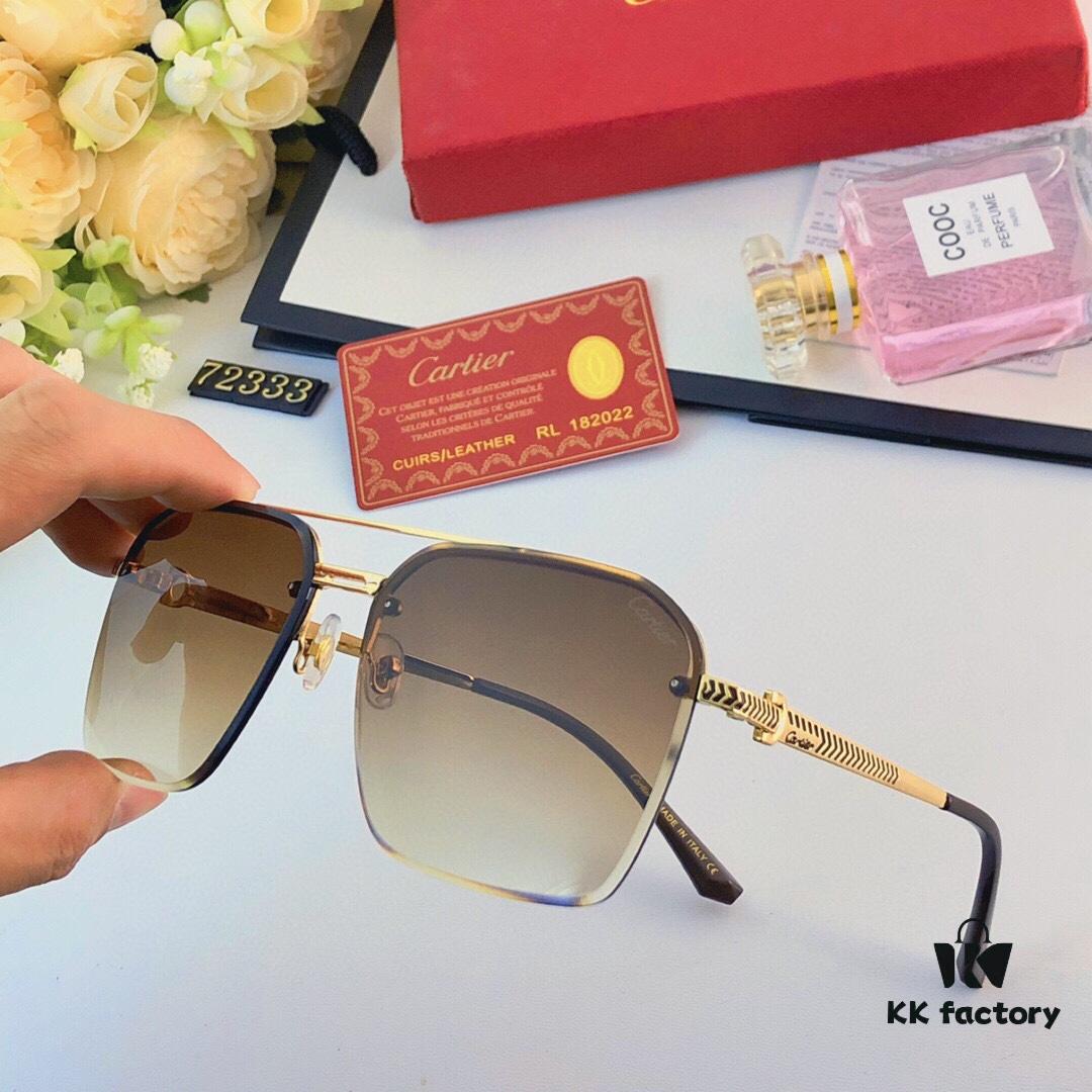 6931fc903a89a121ed54d04b Cartier New Polarized Sunglasses for Travel and Driving, Stylish Unisex Double-Color Square Frame Men's Sunglasses