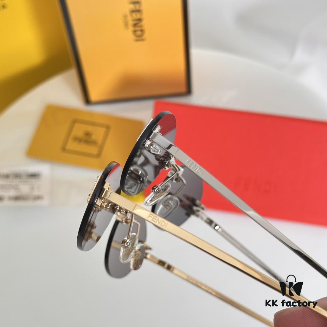6931fc9a3a89a121ed54d0d2 FFENDI* Detail Image, Dual F Inside and Out, OBE Custom, Fully Matched Details, True 1:1 Replica, Model: FE4075US, Size: 54-15-135, Eyeglasses Sunglasses