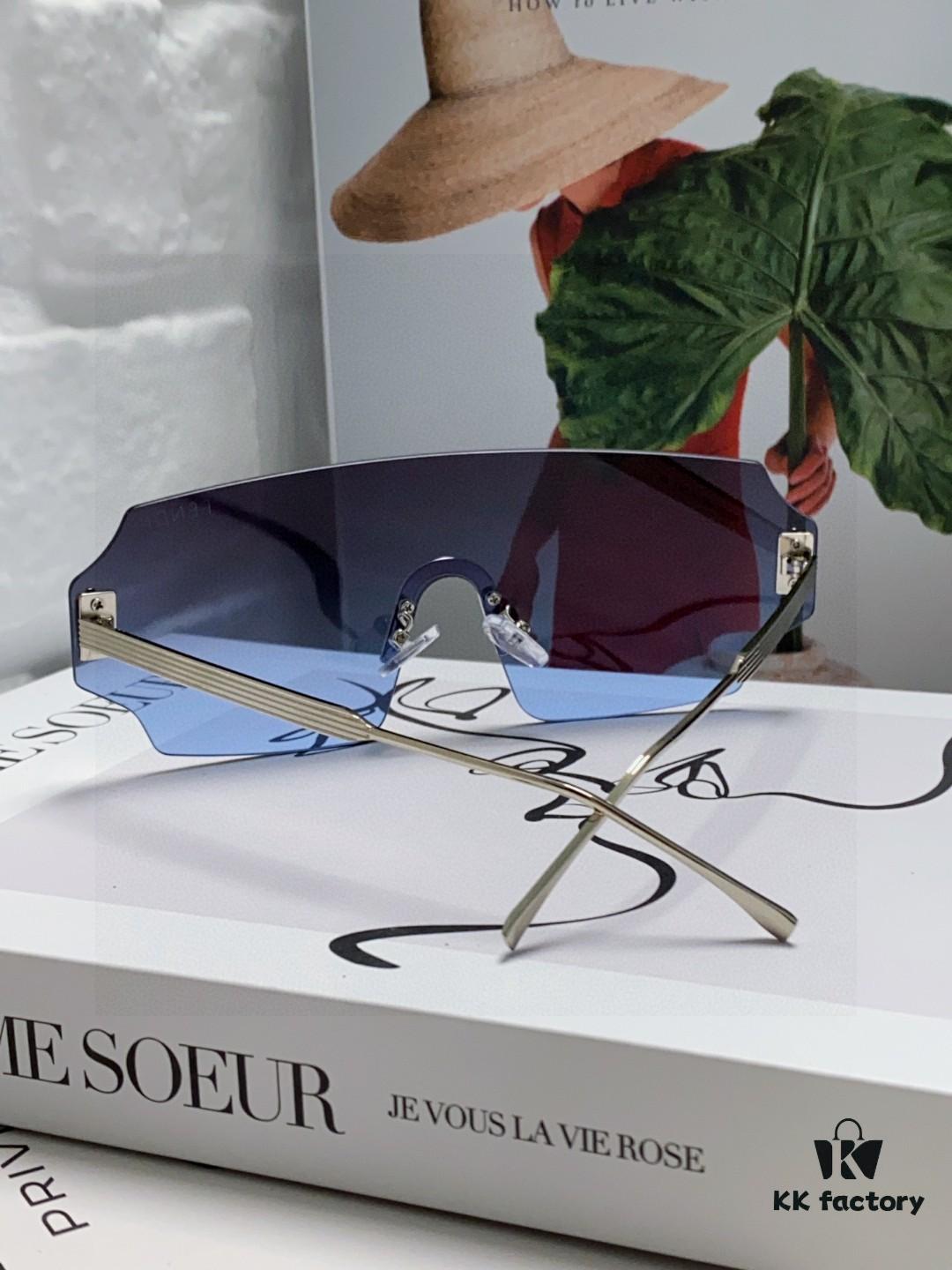 6931fca23a89a121ed54d12b FENDI 2025 New Arrival Men's Sunglasses Fashionable Full-Face Wraparound UV Protection Unisex Ocean Lens Frameless Oversized Sunglasses Trendy European and American Style Windproof Eyewear