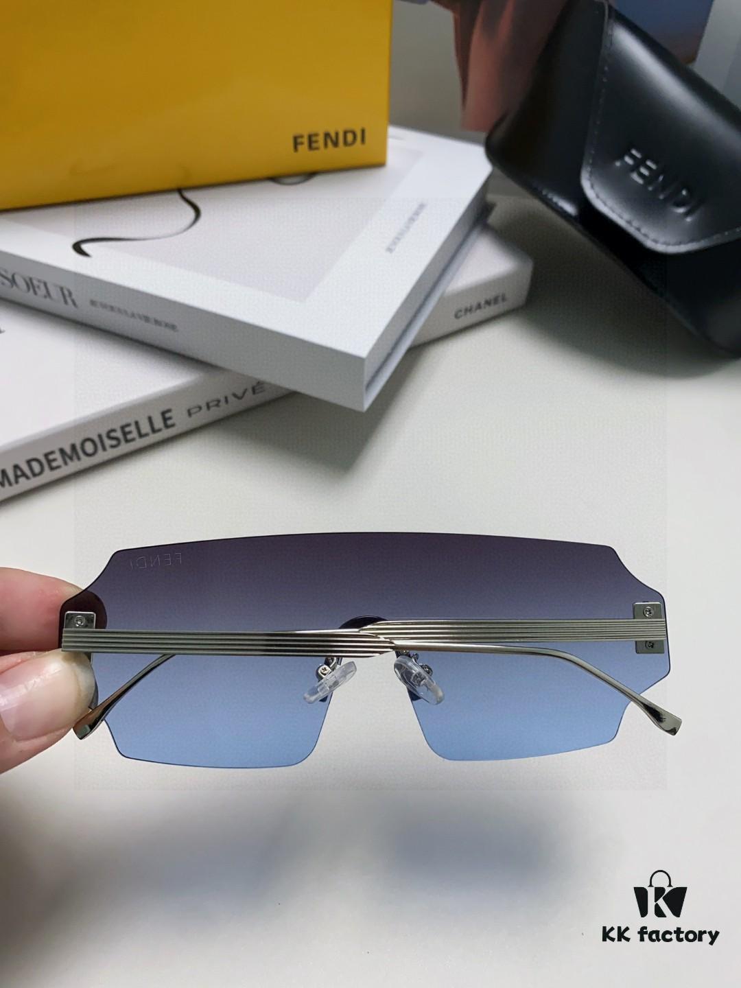 6931fca23a89a121ed54d12d FENDI 2025 New Arrival Men's Sunglasses Fashionable Full-Face Wraparound UV Protection Unisex Ocean Lens Frameless Oversized Sunglasses Trendy European and American Style Windproof Eyewear